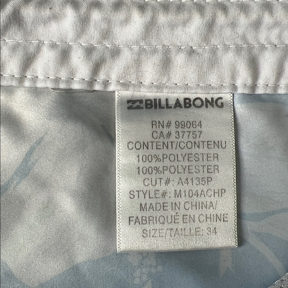 Billabong Men's Floral Swim Shorts - Blue and White - 34 - Picture 6 of 9